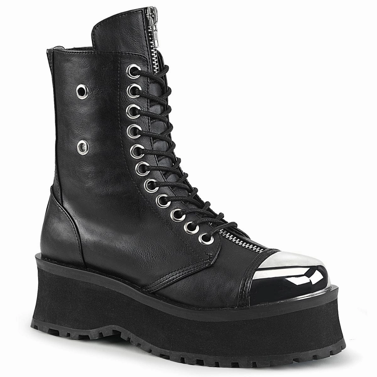 Rugged Style GRAVEDIGGER-10 Black Vegan Leather