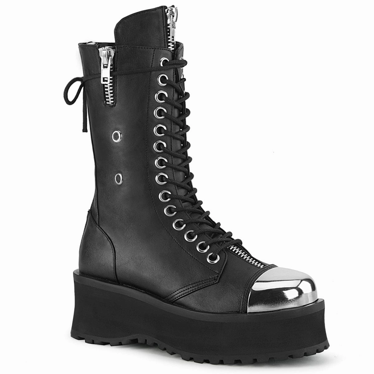 Tough Grip Sporty Look GRAVEDIGGER-14 Black Vegan Leather