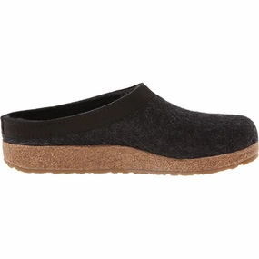 GRIZZLY LEATHER CHARCOAL Sandal Style Slip-On Comfort