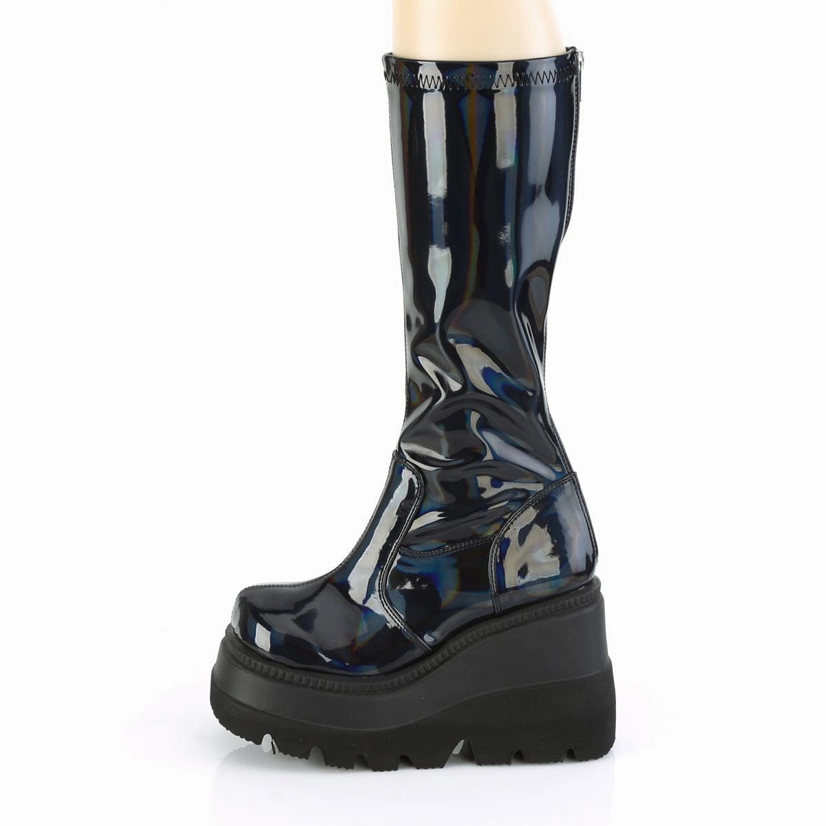 SHAKER-65 Stretch Black Patent Hologram Comfortable Support