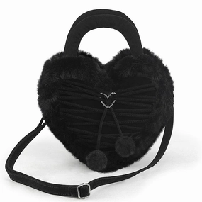 HB-631 Black FAUX SUEDE-FAUX FUR School Style Trend Hot