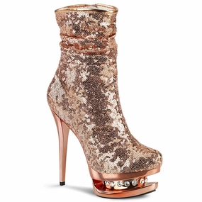 BLONDIE-R-1009 Rose Gold Sequins/Rose Gold Chrome Modern Lines Reliable Footwear