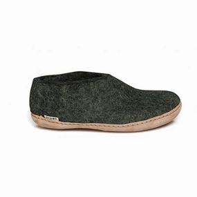 Comfortable Fit System Soft Touch Shoe with Leather Sole - Forest