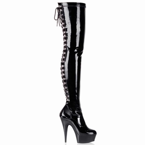 DELIGHT-3063 Black Stretch Patent/Black Shank Festival Vibe