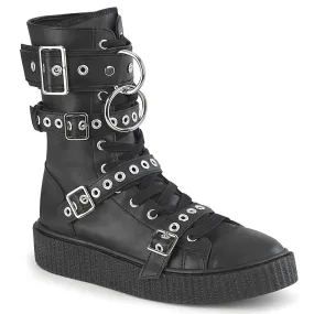 SNEEKER-320 Black Vegan Leather Grey Storm Transitional Look