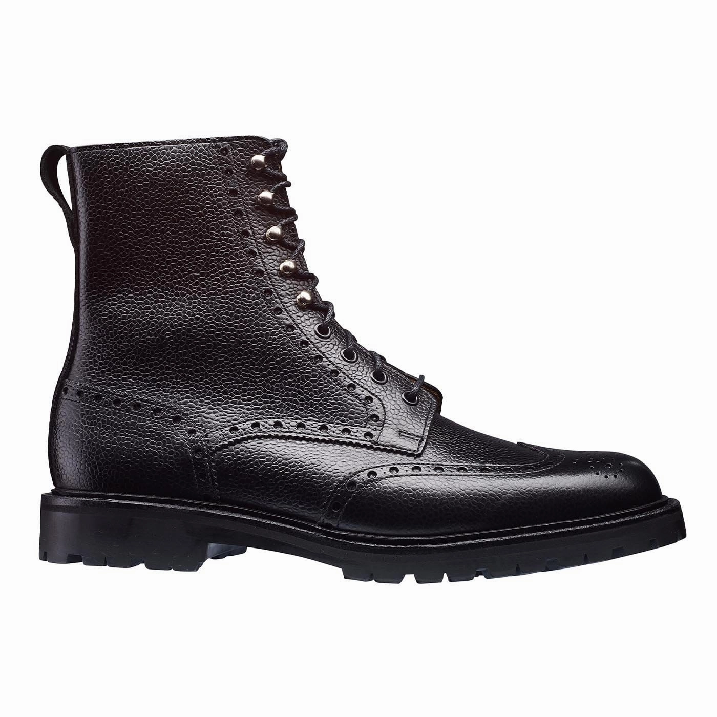 Mud Ground Lace-Up Design Islay Black Scotch Grain