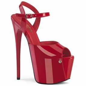 JUBILANT-09 Platform Shoes Red Pat Drive Mood