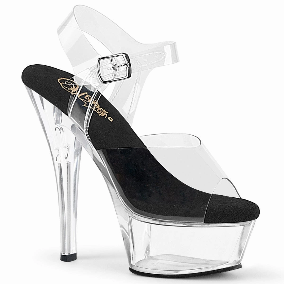 Light Design KISS-208 Platform Shoes Clear-Black/Clear