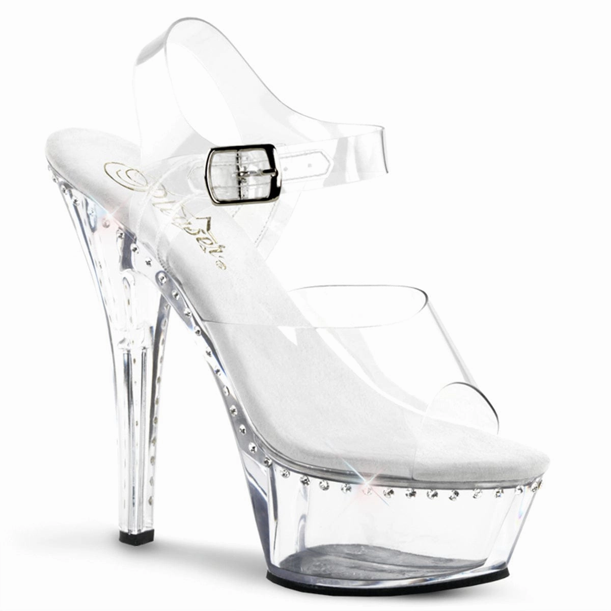 Comfortable Vacation Footwear Sunday Vibe KISS-208LS Clear/Clear