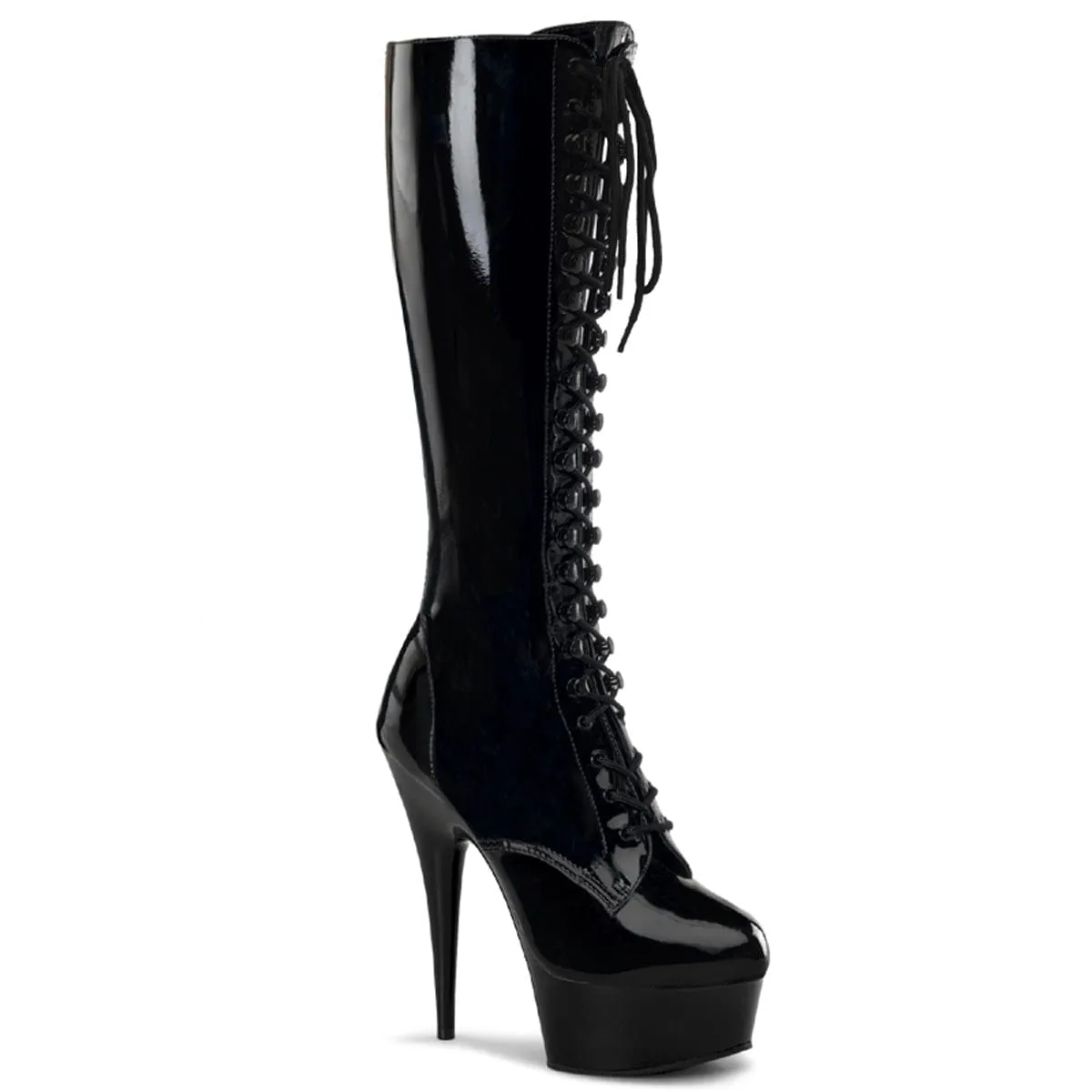 DELIGHT-2023 Black Stretch Patent/Black Ankle Support