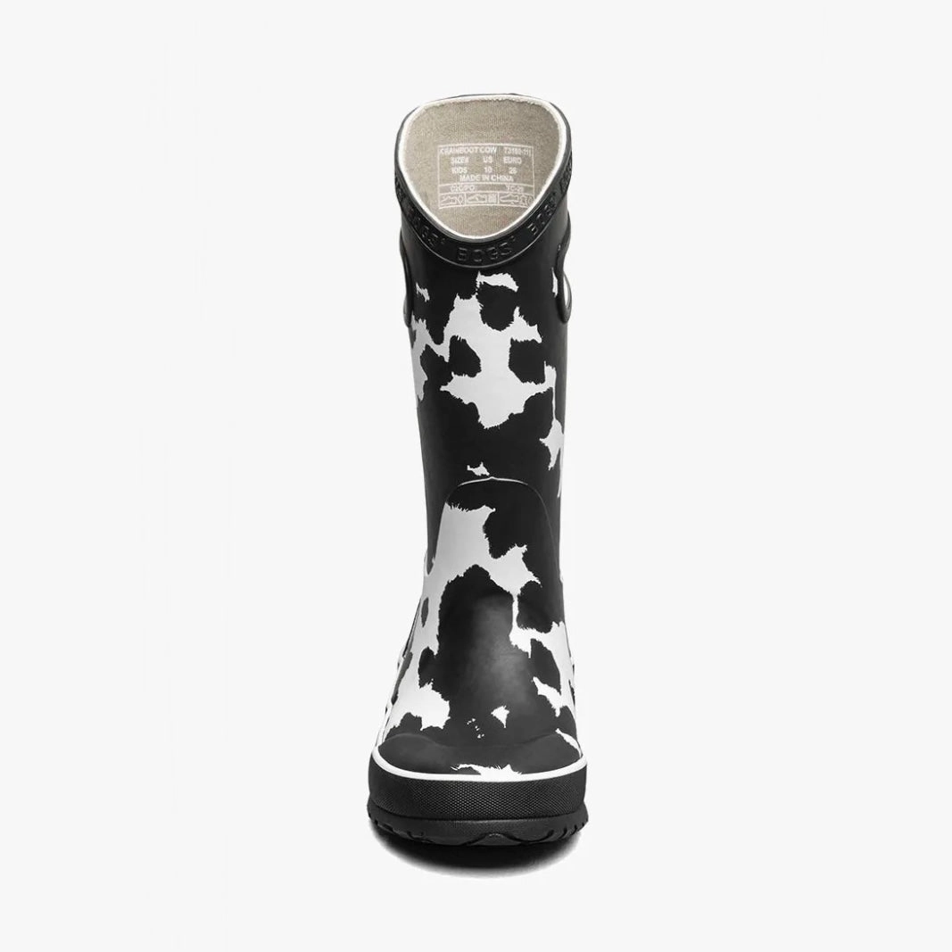 Waterproof Upper Tough Fit Rainboot Cow - Black and White