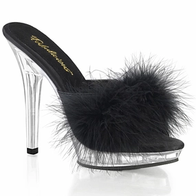 Comfortable fit LIP-101-8 Black Satin-Fur/Clear