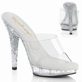 Boardwalk Glam Simple Style LIP-101CAS Shoes Clear/Silver AB Rhinestone