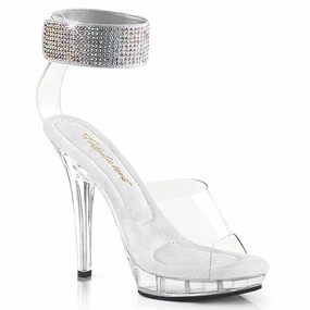 LIP-142 Clear/Clear Block Heel Bridal Shoes with Embellishments