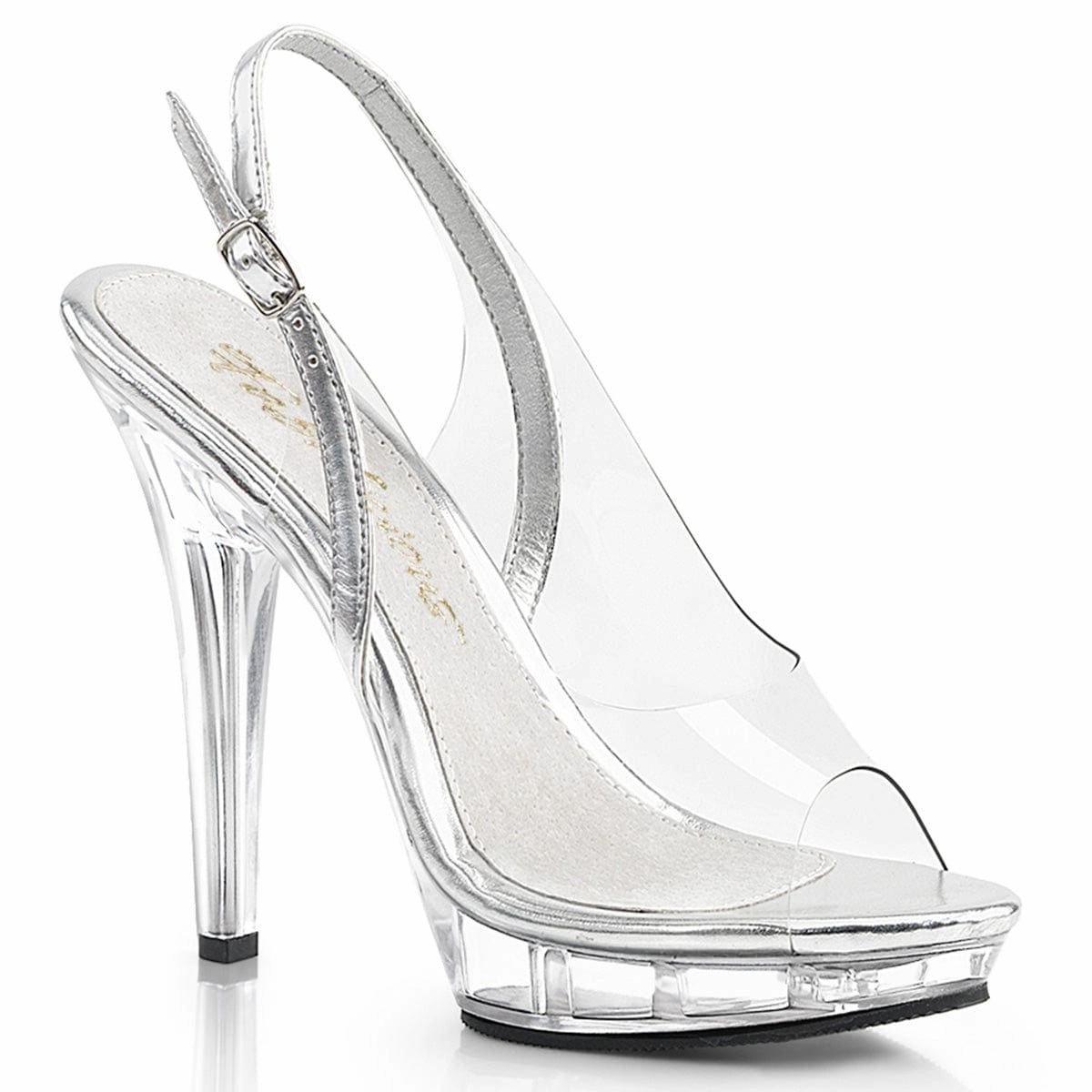 Summer Wedding Heels Comfortable LIP-150 Clear-Silver/Clear