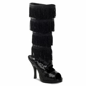 FLAPPER-168 Black Sequins Stud Cool