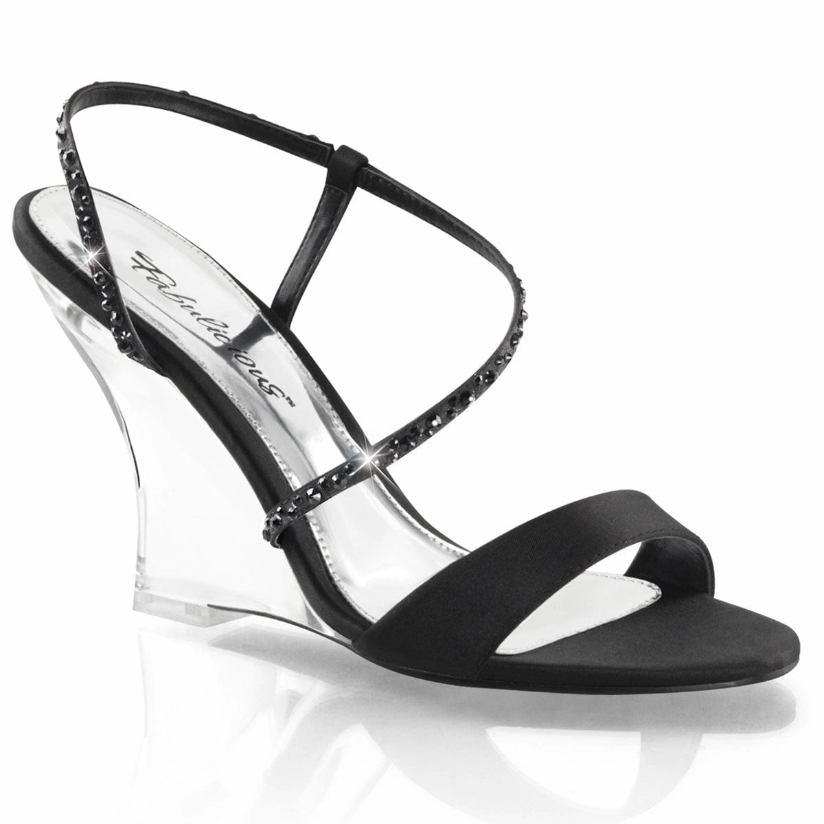 World Step LOVELY-417 Black Satin/Clear