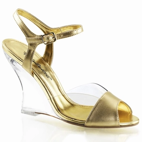 LOVELY-442 Clear-Gold Metallic Pu/Clear Year Trust Trend Hot