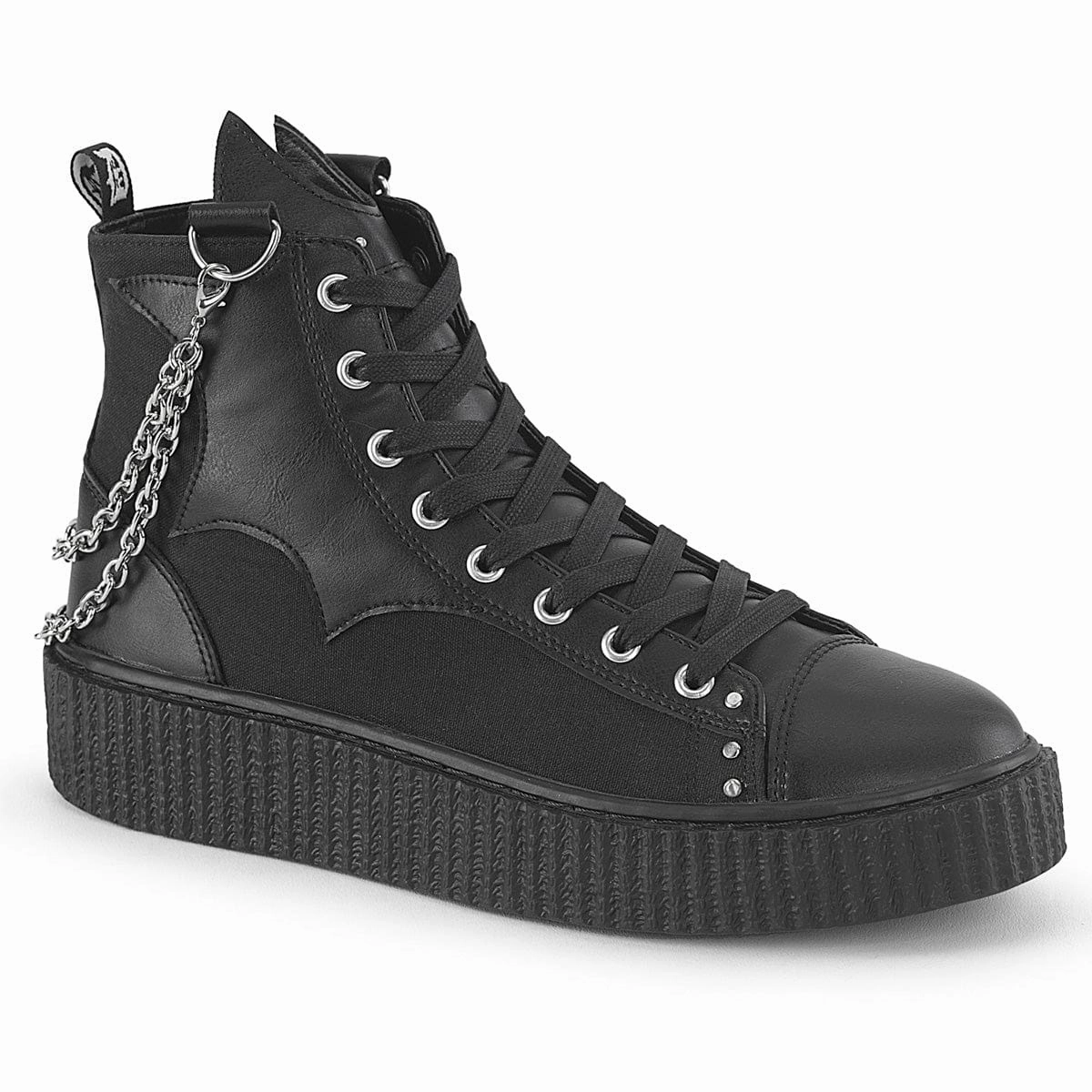 Silent Walk SNEEKER-230 Black Canvas-Vegan Leather