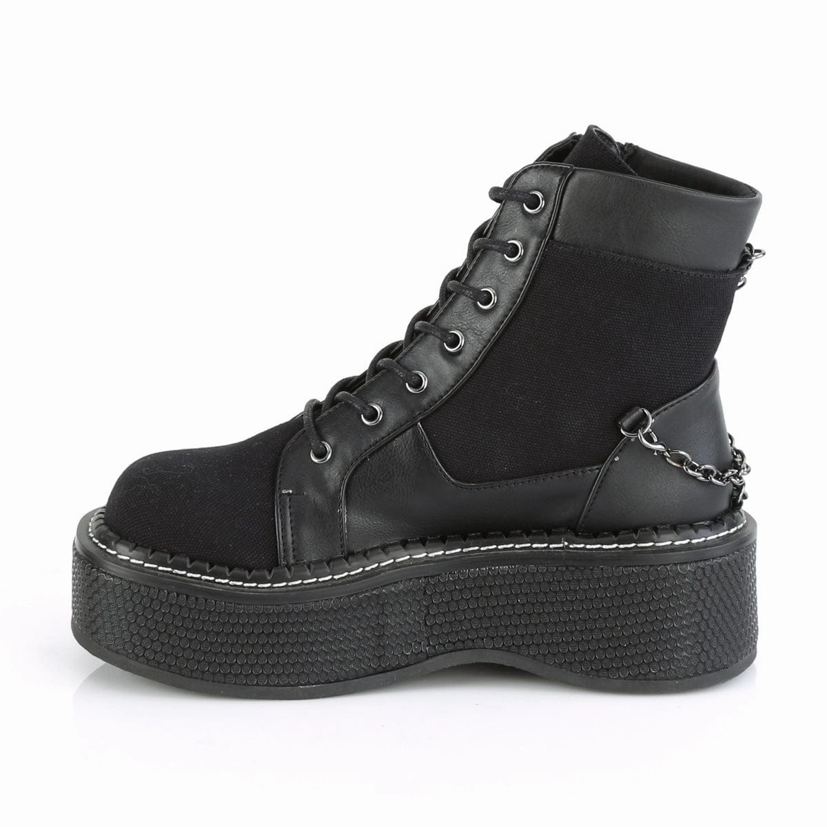 Dry Interior Waterproof Function EMILY-114 Black Canvas-Vegan Leather