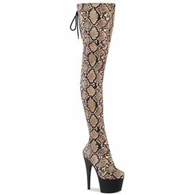 Dust Free ADORE-3008SP-Boot Tan-Brown Snake Print/Black Matte
