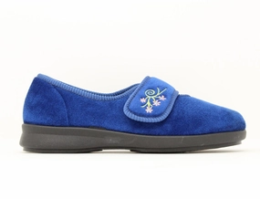 Comfort Slope Womens Wide Fit Caroline 2 Navy Slippers