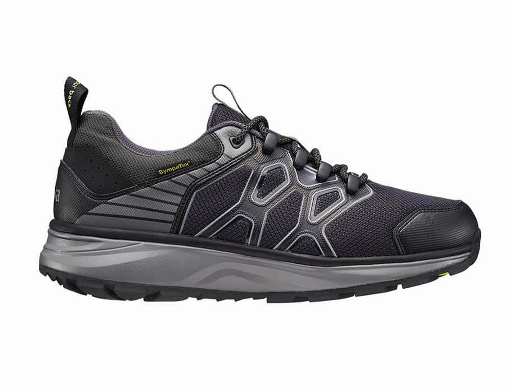 Media Pop Mens Active Waterproof Santiago Black Grey Hiking Shoes