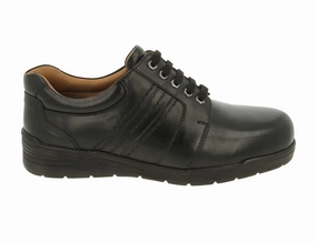 Ventilated Design Mens Leather Derek Black Shoes