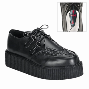 Everyday Wear Comfy All-Day CREEPER-402 Black Leather