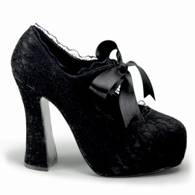 DEMON-11 Black Satin-Black Lace Action Ready