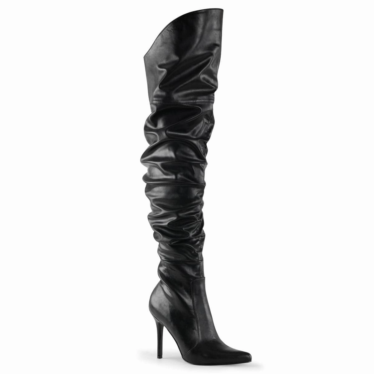 CLASSIQUE-3011 Black Faux Leather Rock Star