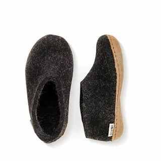 Junior Shoe with Leather Sole - Charcoal Easy to assemble