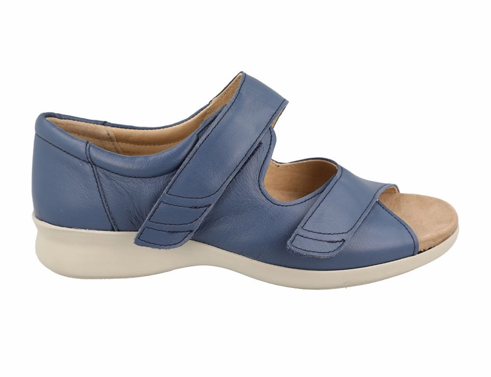Womens Adjustable Bliss 2 Blue Leather Sandals Heat Free Wind Block