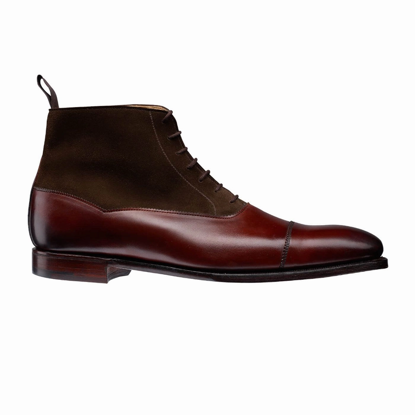 Ground Force Rubber Sole Charlton Chestnut Calf & Dark Brown Suede