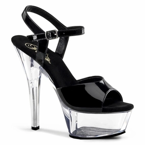 No-Fuss Wear Everyday Cool KISS-209 Black Patent/Clear