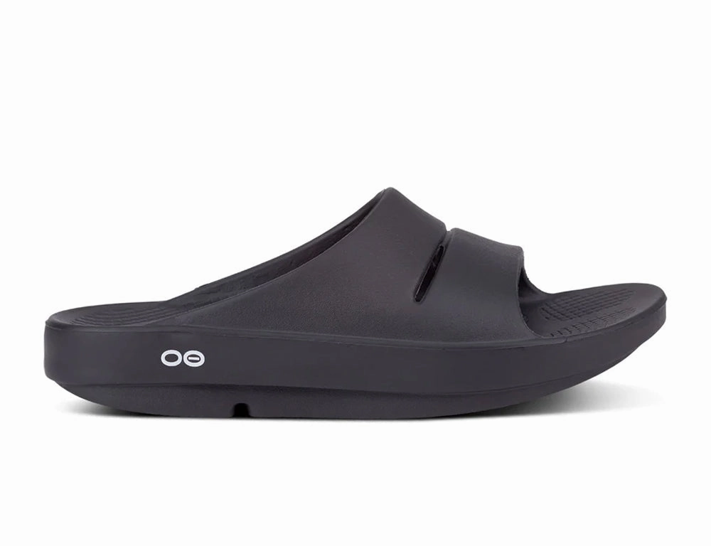 OOfos OOahh Black Recovery Slides Secure fit Urban Style