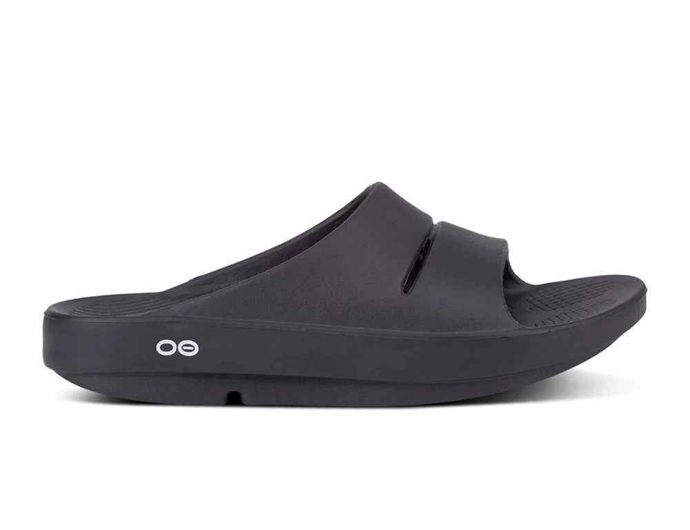 OOfos OOahh Black Recovery Slides Urban Chill