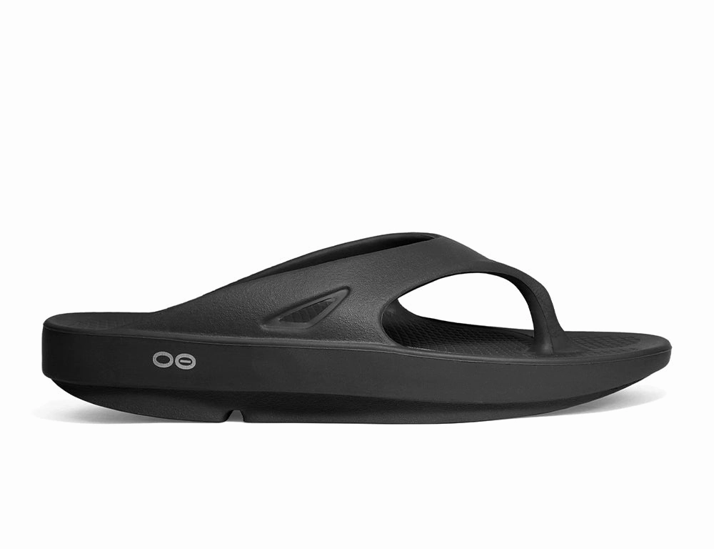 Color Mix Synthetic Upper OOfos OOriginal Black Recovery Sandals