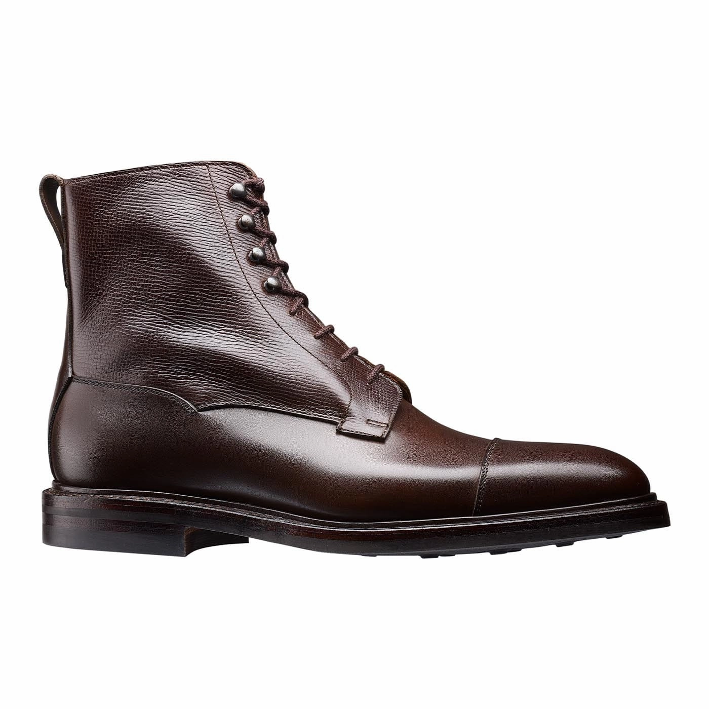 Perth Coffee Antique Calf & Dark Brown Willow Grain Modern Edge