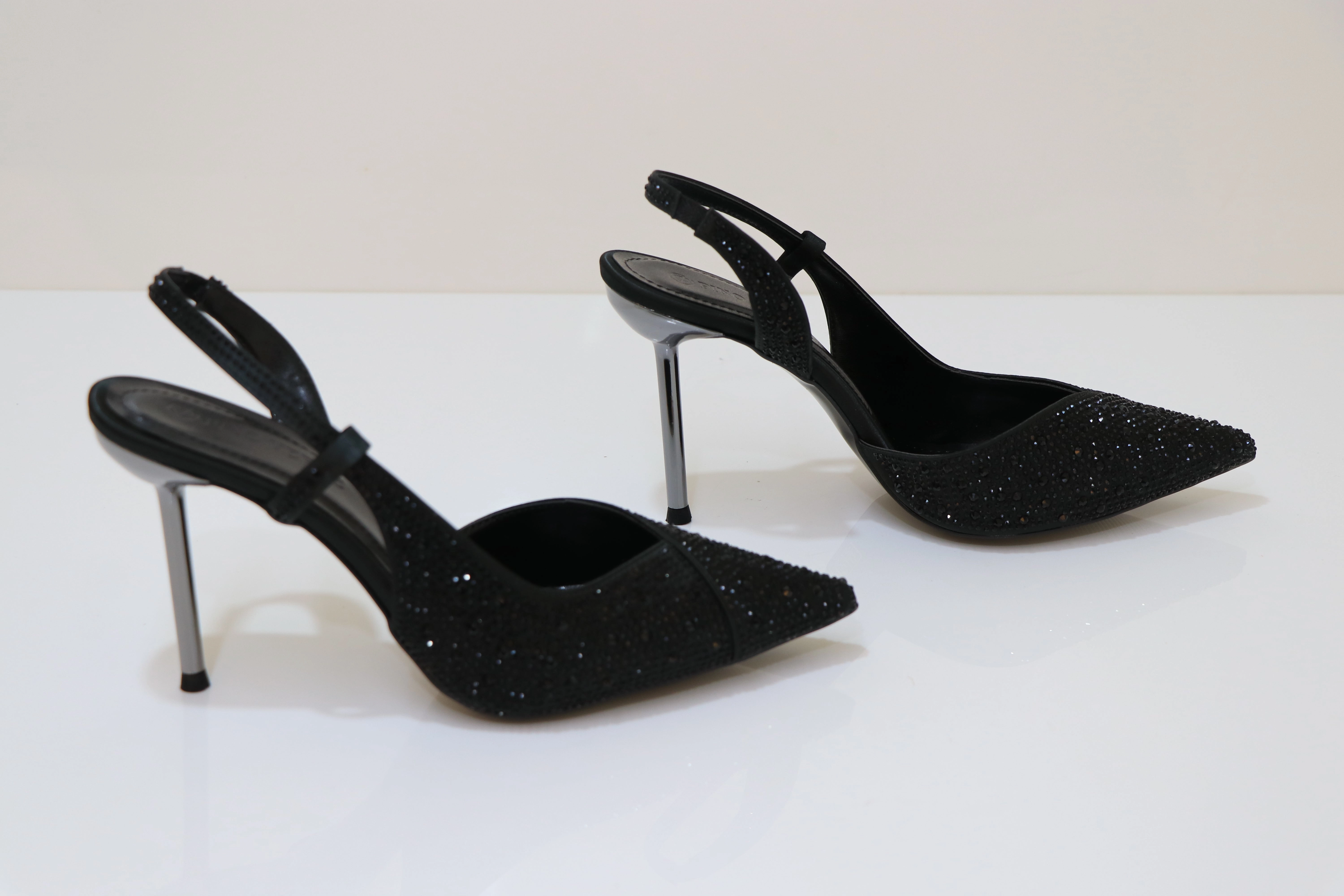 PINO VERDE Strass Embellished Sandals Evening Heels