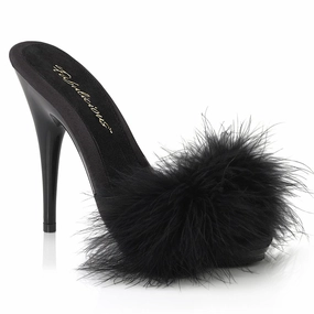 Summer Base Comfort collar POISE-501F Black Satin-Marabou Fur/Black