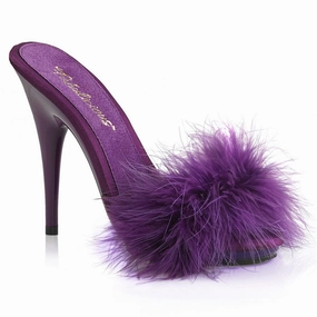 Quick Life POISE-501F Purple Satin-Marabou Fur/Purple