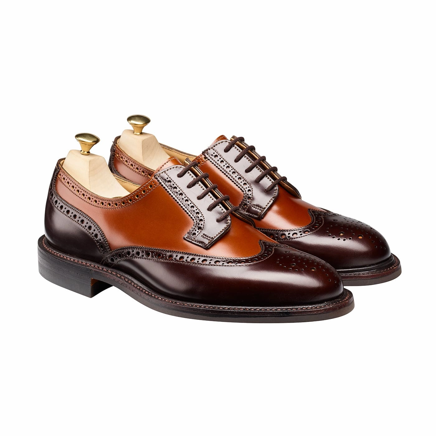 Modern Feel Fine Stitching Luna Dark Brown & Tan Cavalry Calf