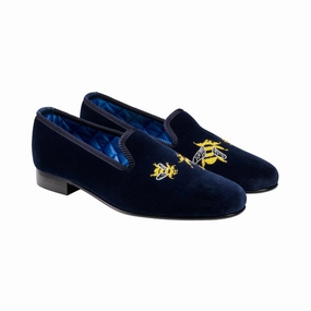 Mesh Bees Navy Velvet