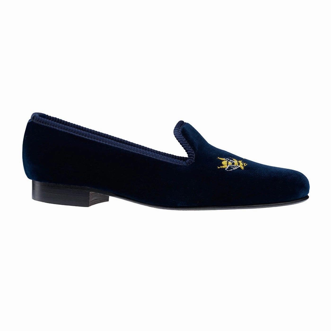 Anti Skid Feature Anti   Stain Bees Navy Velvet