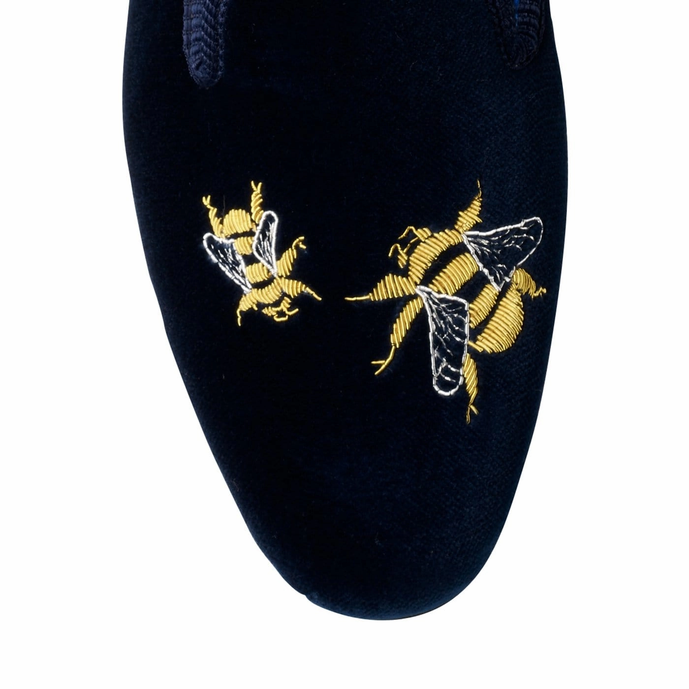 Bees Navy Velvet Padded Tongue