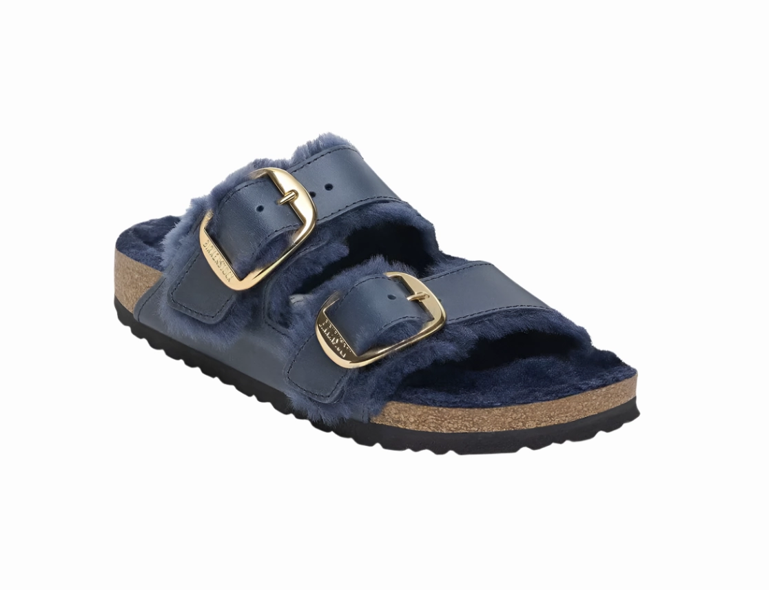 Comfortable Soles Foot Relief ARIZONA BIG BUCKLE SHEARLING MIDNIGHT BLUE