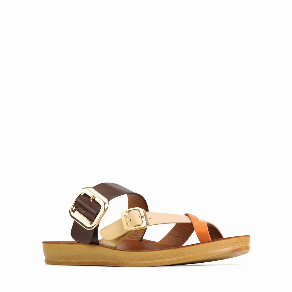 Dany - Brown/Nude/Orange Comfy Strap Flex form
