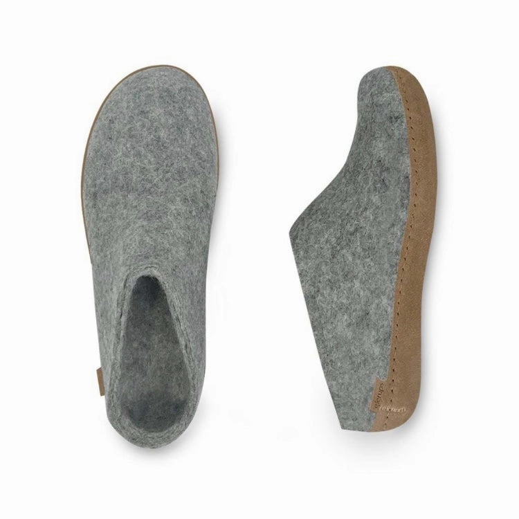 Zip Fast Slip-on with Leather Sole - Grey