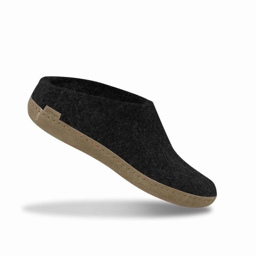 Comfortable Durability SLIP ON LEATHER SOLE CHARCOAL